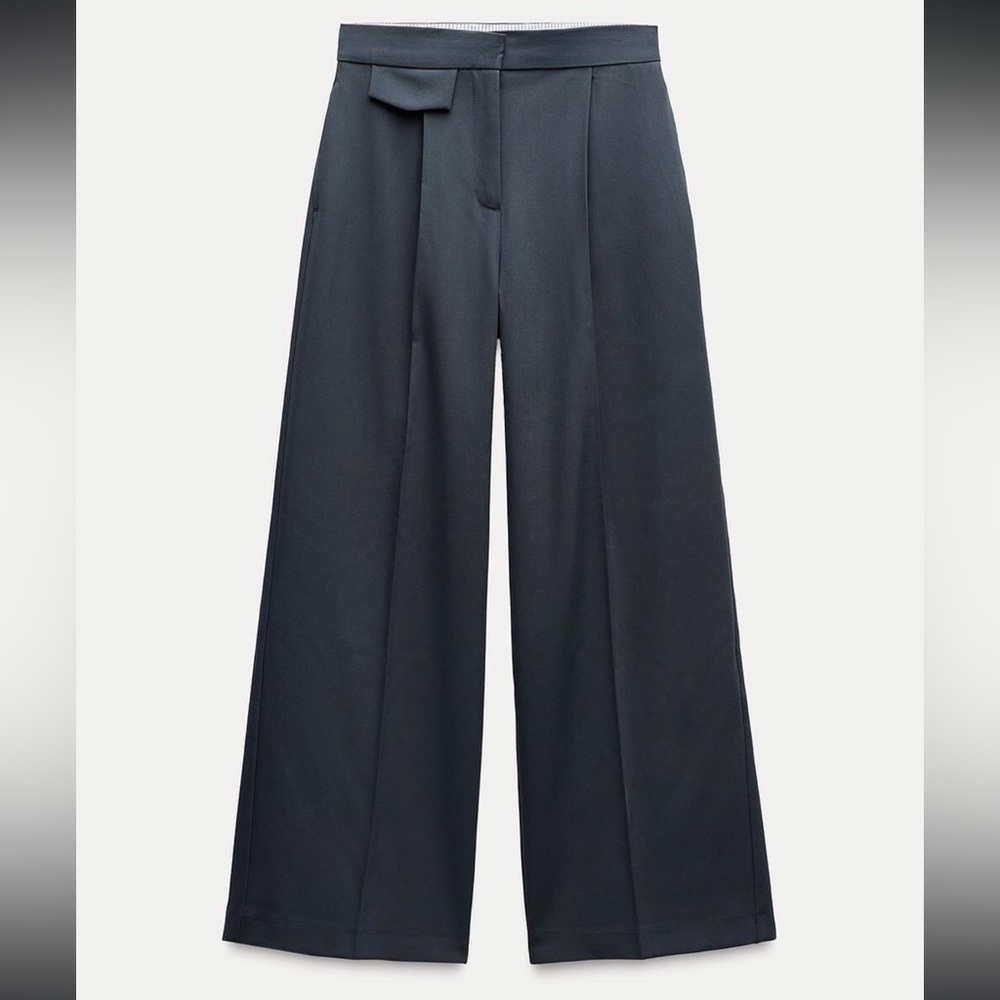 Zara Wide Leg Pants in Dark Gray